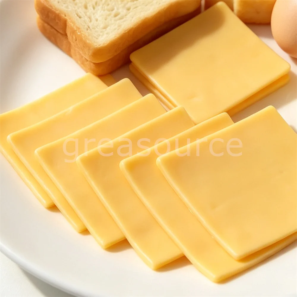 Pvc Fake Square Cheddar Cheese Slice Artificial Cheese Diy Simulated Burger Sandwich Accessory Craft Breakfast Scene Food Model