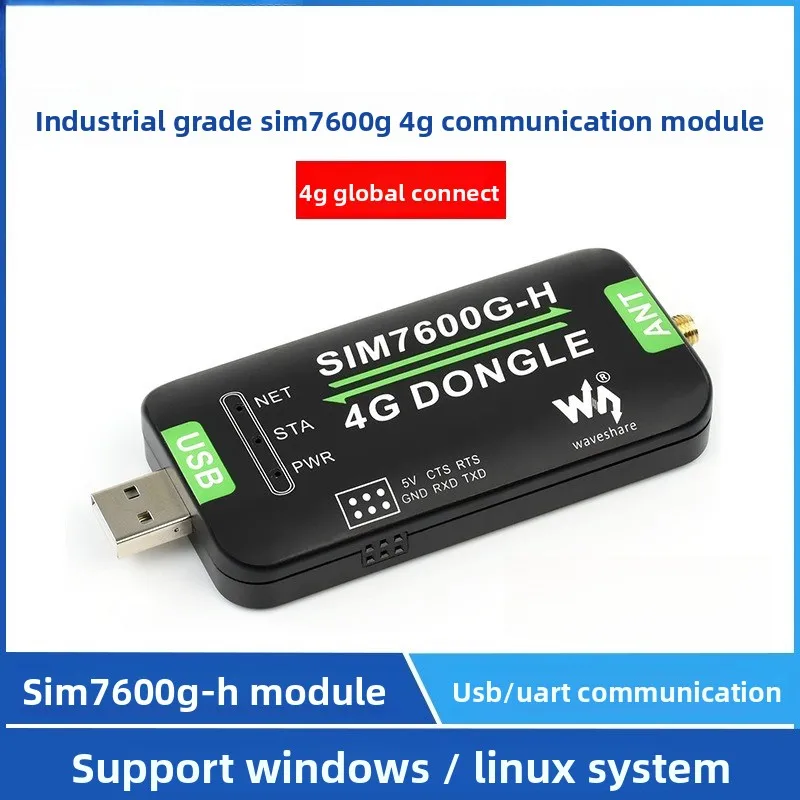 

SIM7600G - H 4G Dongle Module Single Antenna Design Supporting GNSS Positioning Industrial - Grade Global Internet Module