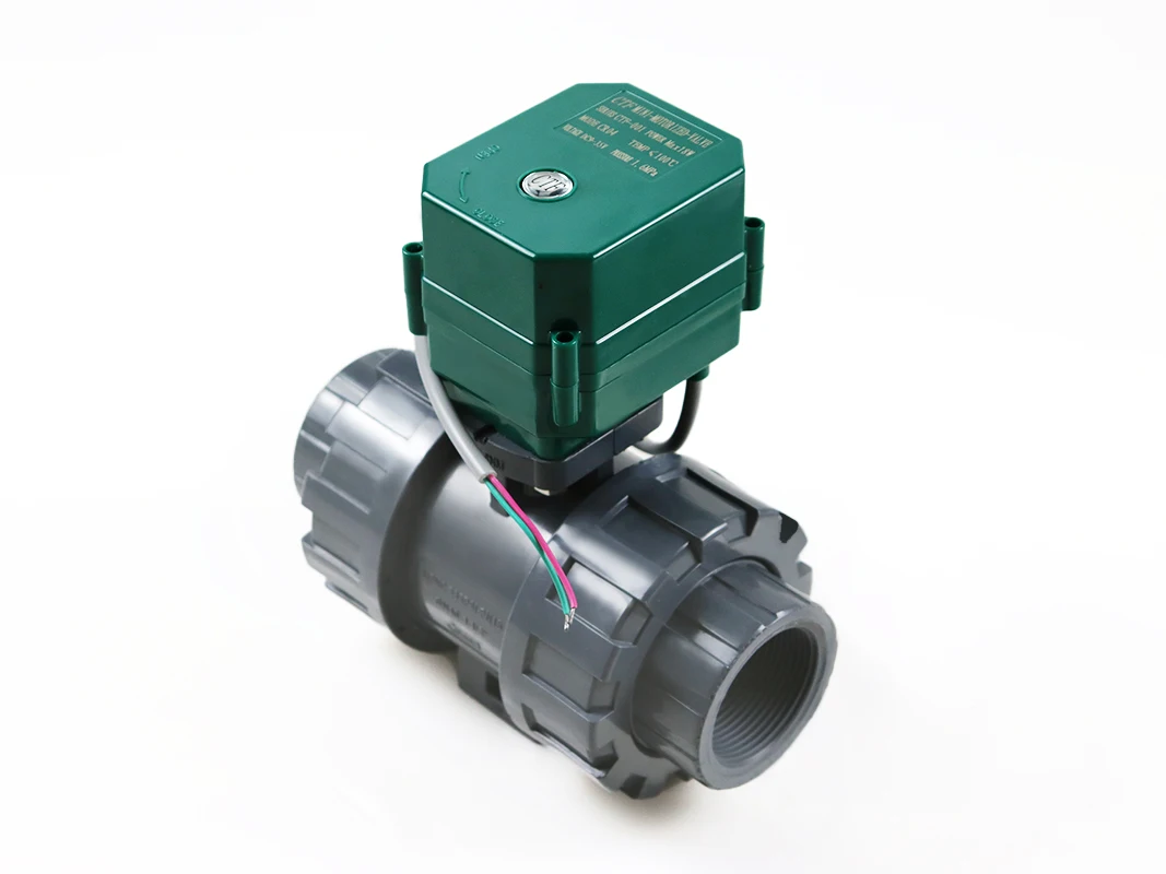 Motorized PVC Valve 12V, DN40 BSP(1.5'), PVC Valve, 2 Way, Electrical PVC Valve, CR04
