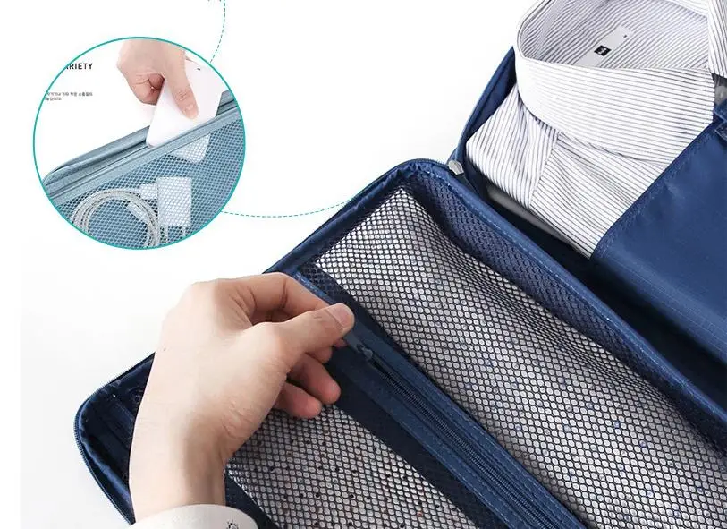 Outdoor-Hemdtasche, Business-Krawattenbeutel, Multifunktionale Aufbewahrungstasche für Geschäftsreisen, Kleidungs-Organizer-Handtasche – Detail 8