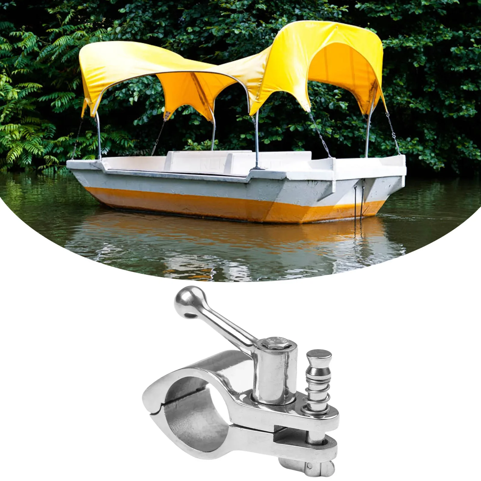 22/25MM  Bimini Marine Awning Hinge Clamps Top Rail Jaw Slide Eye End Cap 316 Stainless Fitting Boat Bimini Top Hinged Jaw Slide