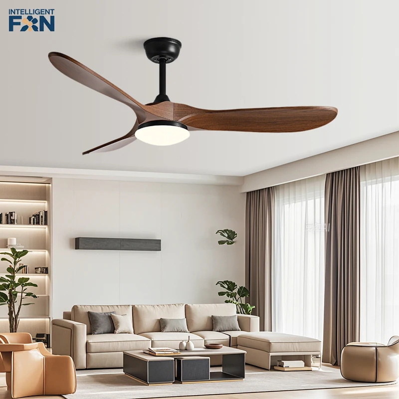 36-60 Inch Ceiling Fan Industrial Vintage ABS Ventilator with LED Light and Remote Control Decorative Blower Retro Large Fans