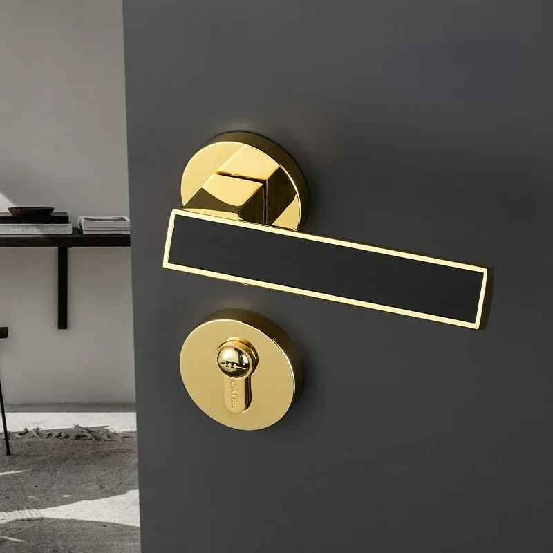 

Two-color Silent Bedroom Interior Door Lock Household General-purpose Wooden Door Lock Room Light Luxury Split Locks