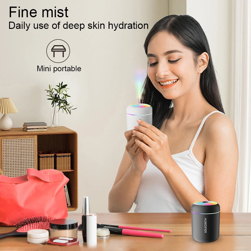 180ml Mini Air Humidifier Usb Electric Aroma Diffuser Essential Oil Purifier Aromatherapy Mist Maker Lights For Car Home JJ1902