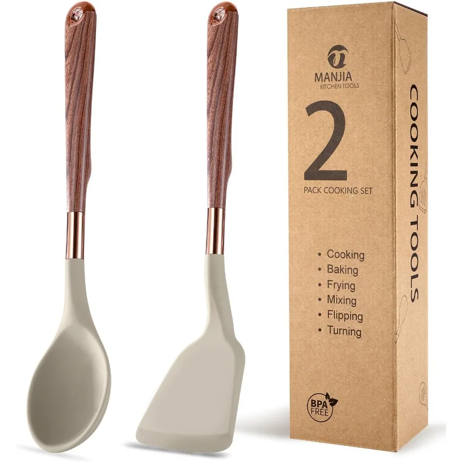 

Silicone Spatulas Set Nonstick Silicone Spoon and Turner Spatula Set Serving Spoon kitchen Spatula for Cng Fish Eggs Flipper Cn