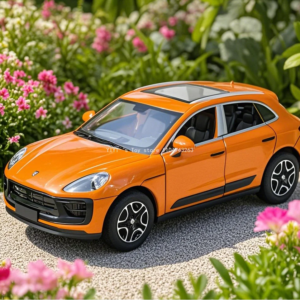 

1:32 Porsche Macan SUV Модель автомобиля из сплава, литая под давлением игрушка-симулятор, звук, свет, откатная коллекция, украшает подарок для мальчика 30