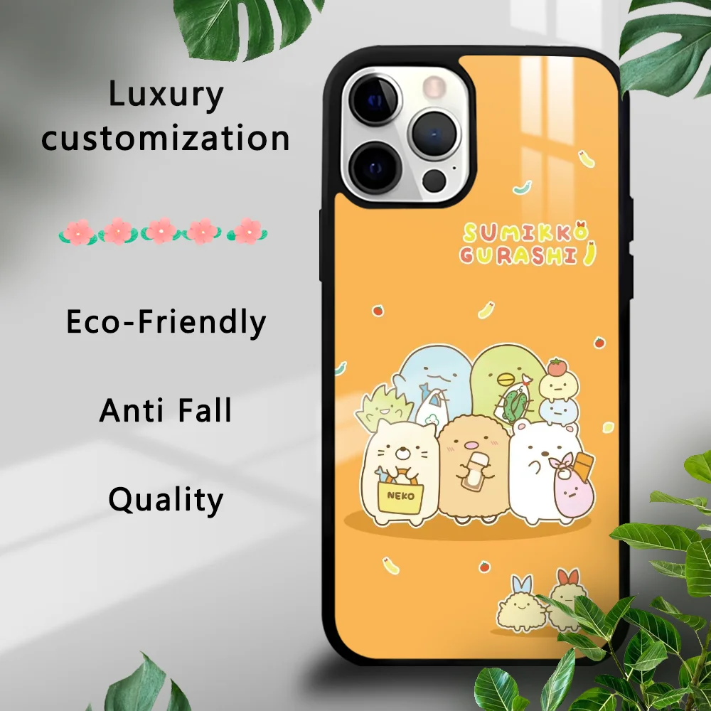 Cute Cartoon Illustration S-Sumikko G-Gurashi Phone Case For IPhone 16 15 14 13 12 11 Pro Xs Max Mini Plus Celulares Hard Funda