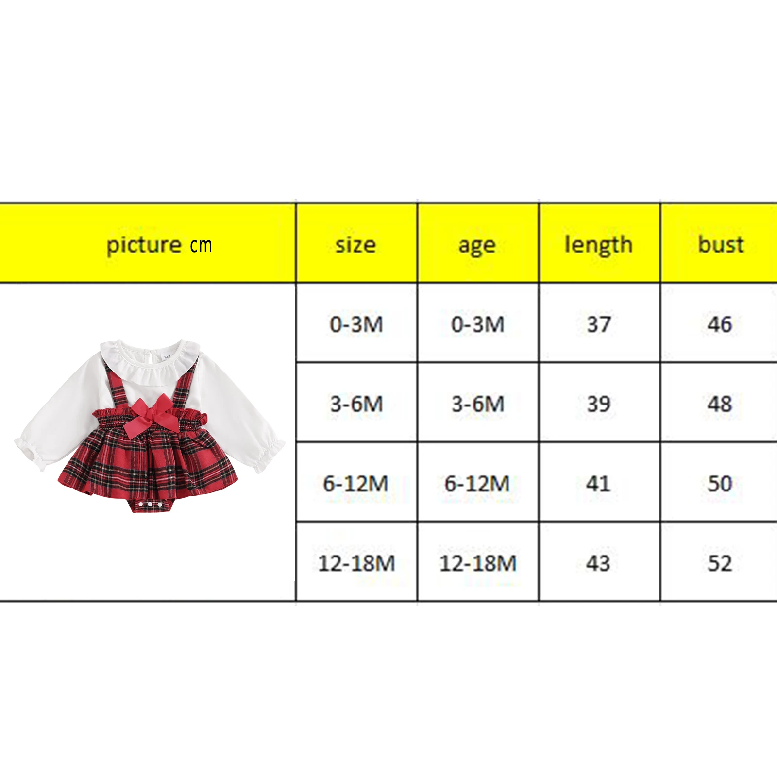 Baby Girl Christmas Bodysuit Long Sleeve Doll Collar Plaid Print Romper Dress Newborn Winter Playsuit