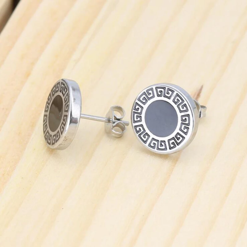 1PC Round earrings woman man fashion jewelry fake ear plug tunnel stainless steel piercing ear stud