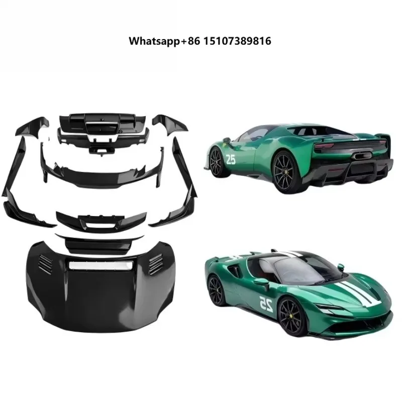 New Dry Carbon Fiber Body Kit for 296 GTB/GTS Upgrade Edition 296 SP-style Front/Rear Exterior Modification Parts