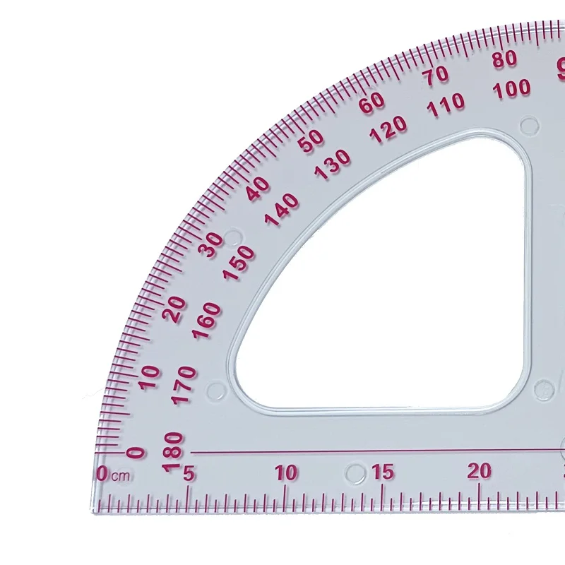 50cm Transparent Protractor with Handle Large Plastic Ruler Math Physics Teacher Drafting Supplies Transportador De Angulos