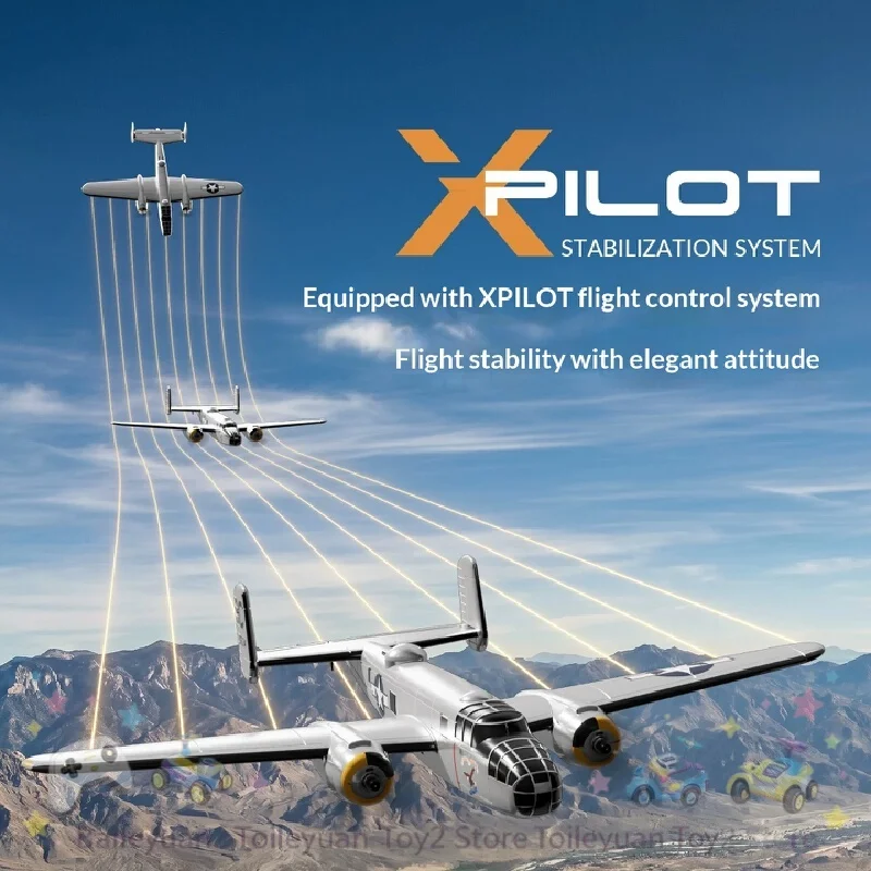 Oulance Xpilot B25 Mitchell Bomber Remote Control Airplane Fixed Wing 3 Channel Dual Motor Foam Outdoor Flying Rc Hobby Lovers