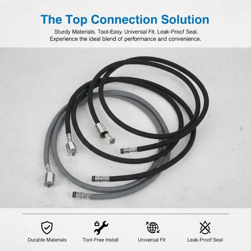 M8 Replacement Faucet Hose Quick Connect Pull Out Hose Nylon Hose Tube 150/28/30cm Kitchen Accessories
