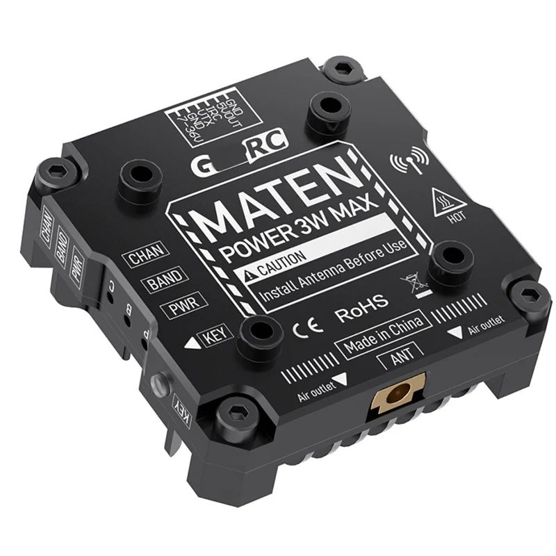 BAAY For GEPRC MATEN 5.8G 3W VTX PRO 3000Mw 80CH Video Transmitter DC7-36V Built In Mic For FPV Long Range Racing Drone
