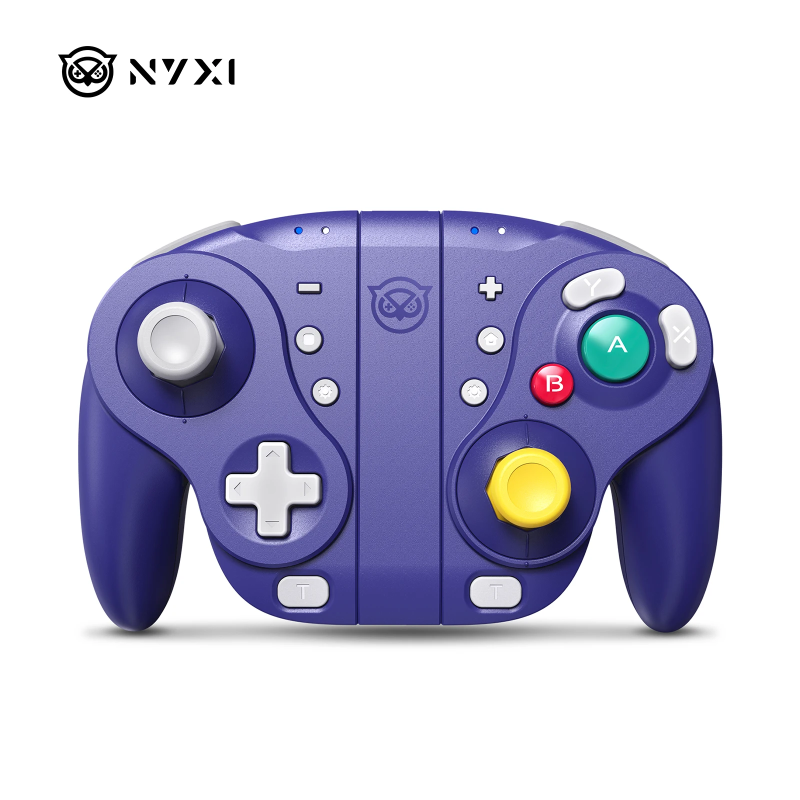 وحدة تحكم الألعاب اللاسلكية NYXI Wizard Hall Joystick، لوحة ألعاب أرجوانية مع أضواء RGB لوحدة تحكم PC Nintendo Switch