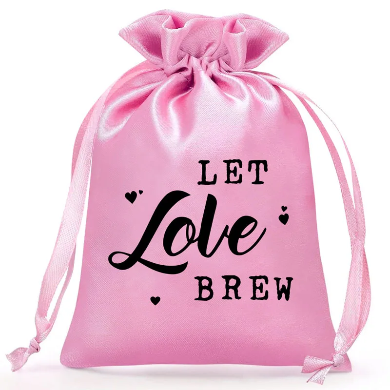 20pcs/Lot 13*18cm 15*20cm Women Satin Cloth Shower Bags Valentine's Day Drawstring Pouches Wedding Party Gift Bag