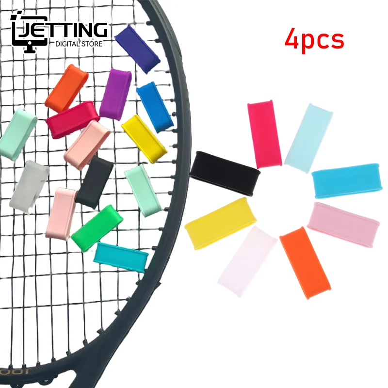 

Silicone Tennis Racket Grip Ring Handle Closure Rubber Sweat-absorbing Band 4pcs Elastic Fixed Stretchable Tennis Accessories