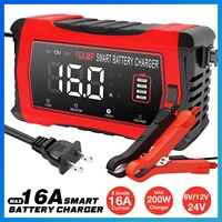 Cargador de batería de coche de reparación Universal, 6V, 12V, 24V, 16A, reparación inteligente, cargador de motocicleta para batería de plomo ácido AGM GEL LiFePO4