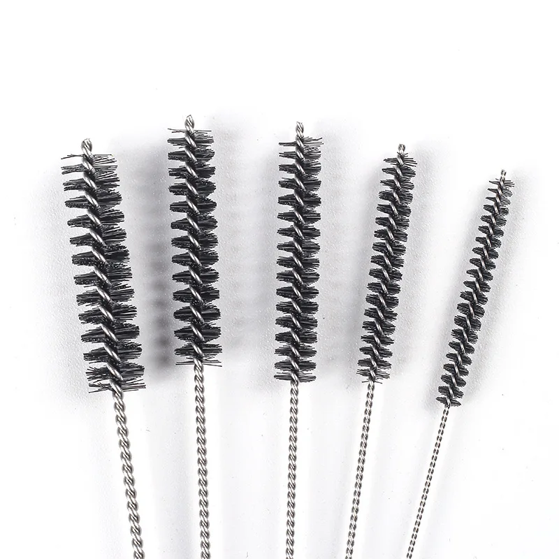 3/4/5/6/7mm lot 110mm muti-function hard hair smoking pipe brush pounchers clearing tool accessories for twisty pipe