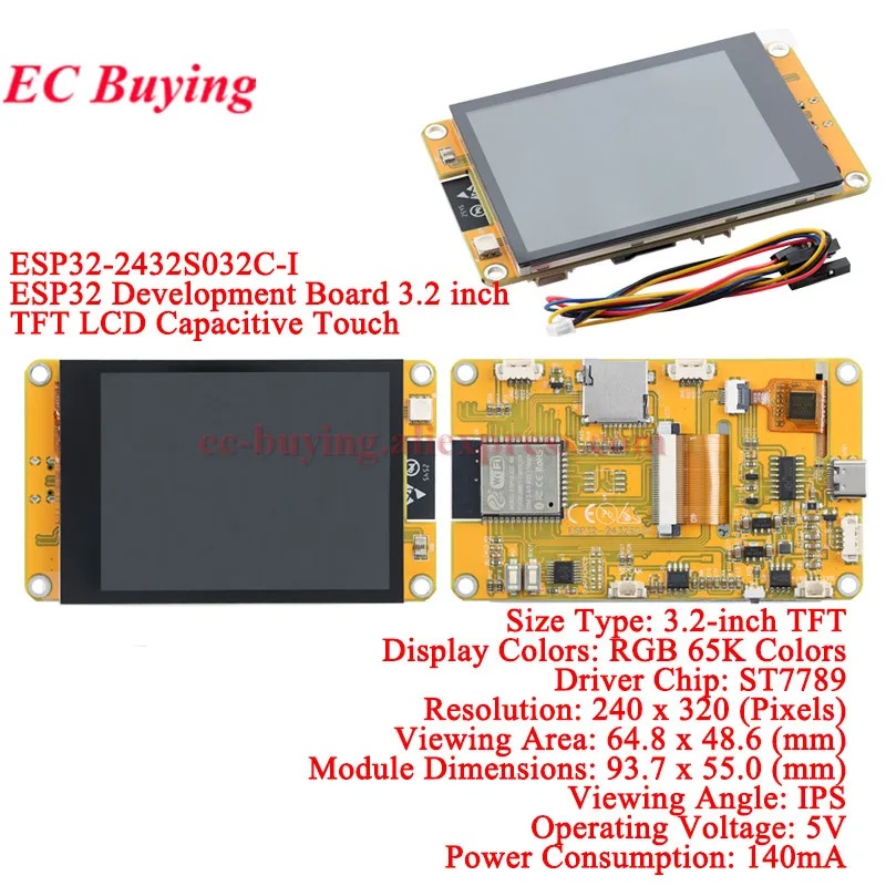 ESP32 S3 für Arduino LVGL WiFi Ble Entwicklungsboard 2,4 2,8 3,2 3,5 4,3 5 7,0 Zoll 240*320 Display-Bildschirm LCD TFT Modul