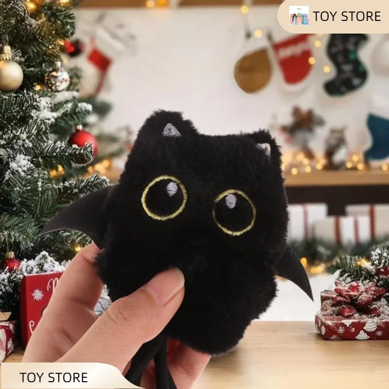 

Единица 10 см, плюшевый брелок Ghost Winged Dark Kitty, Ins Style, декор для сумки с большими глазами, идеальный подарок на день рождения для детей