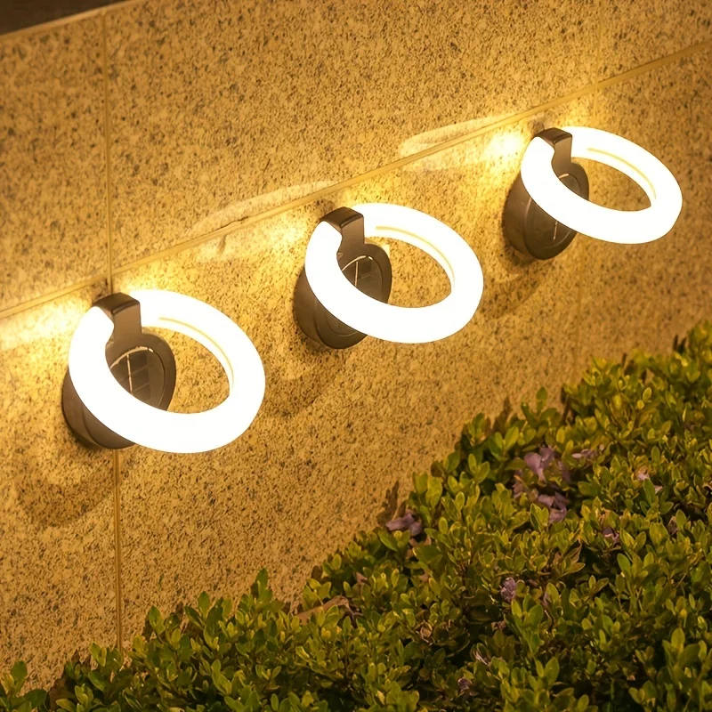 4 PCs Foldable 17LED Solar Lawn Light Outdoor Wall Lamp Waterproof Buried Lamp Warm/White Light Garden Garden Balcony Decoration