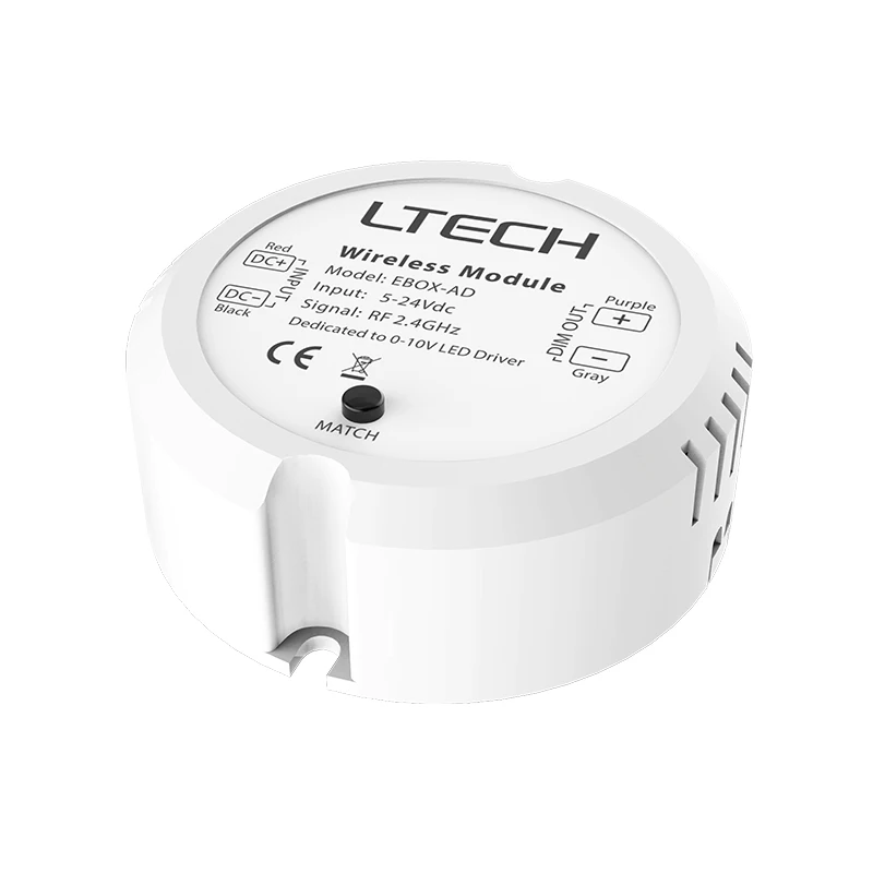 

LTECH Led L-BUS Control System RF To 0-10V Wireless Module 5-24V Input 2.4GHz Signal Converter 10V PWM Dimmer EBOX-AD