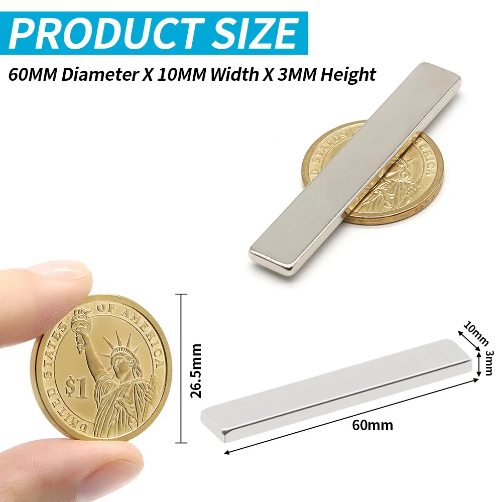 60x10x3mm iman Refrigerator Magnets DIY Office Whiteboard Workshop