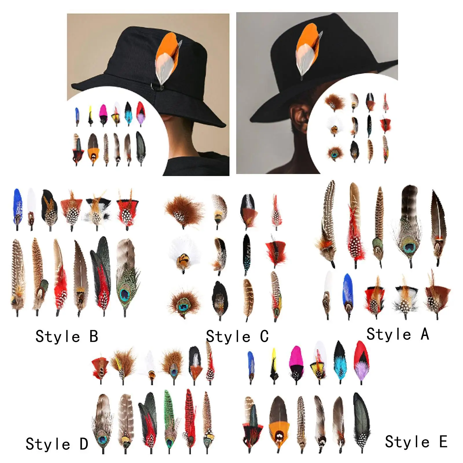 Hat Feathers Cowboy Hat Feather Crafts Feathers for Fedora Decorations Men Women Cowboy Hats Christmas Party Hats DIY Craft