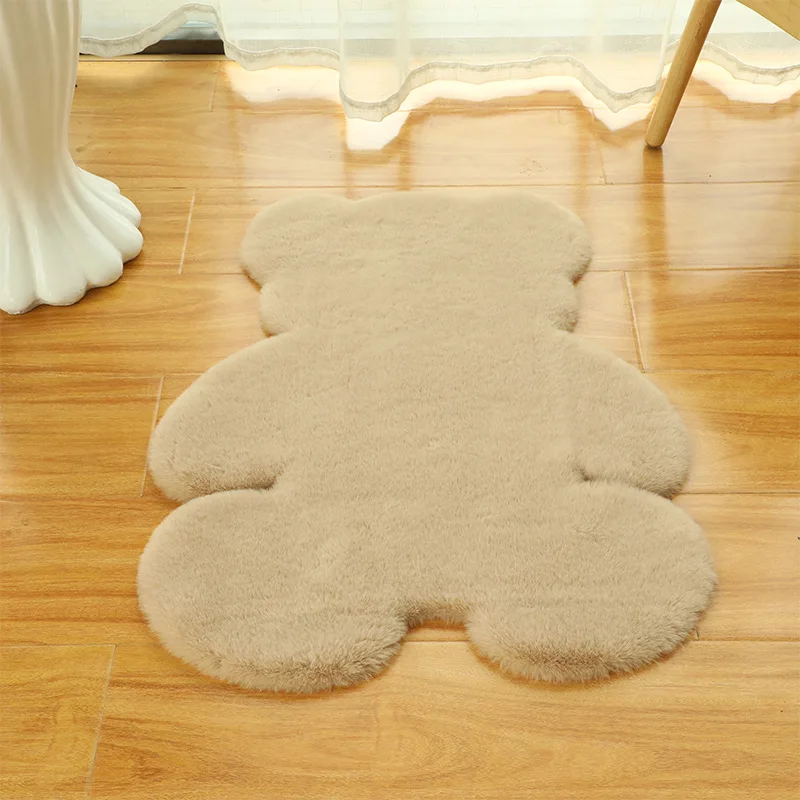 

Bedroom Soft Floor Mat Sofa Living Room Bear Fur Carpet Bedside Bear Carpets Children's Room Carpets for Living Room