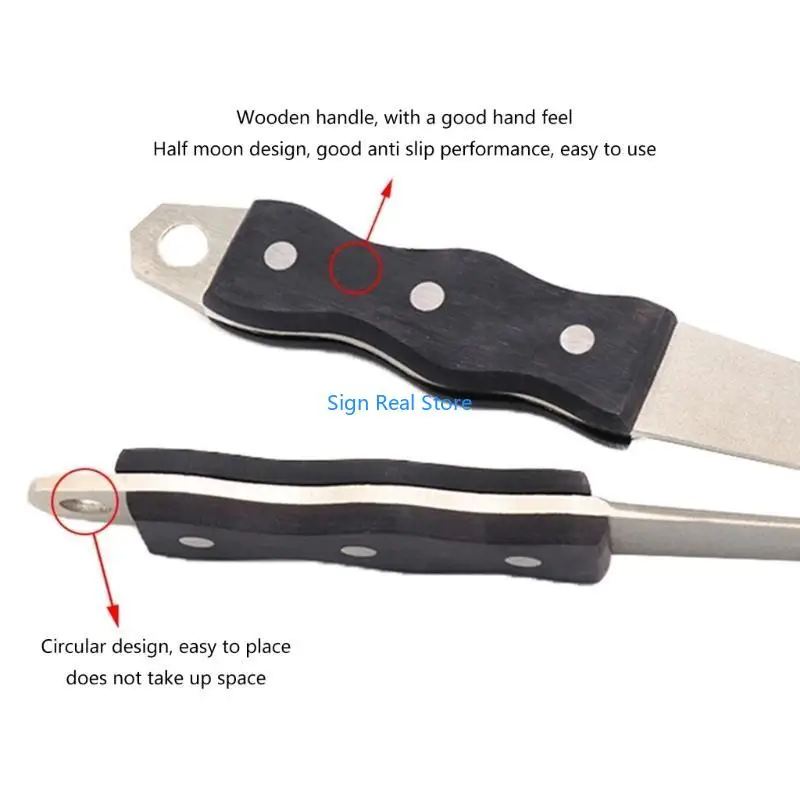 Diamante Açando aço Profissional Cutter Sharpner Rod Cozinha Aface 41xb