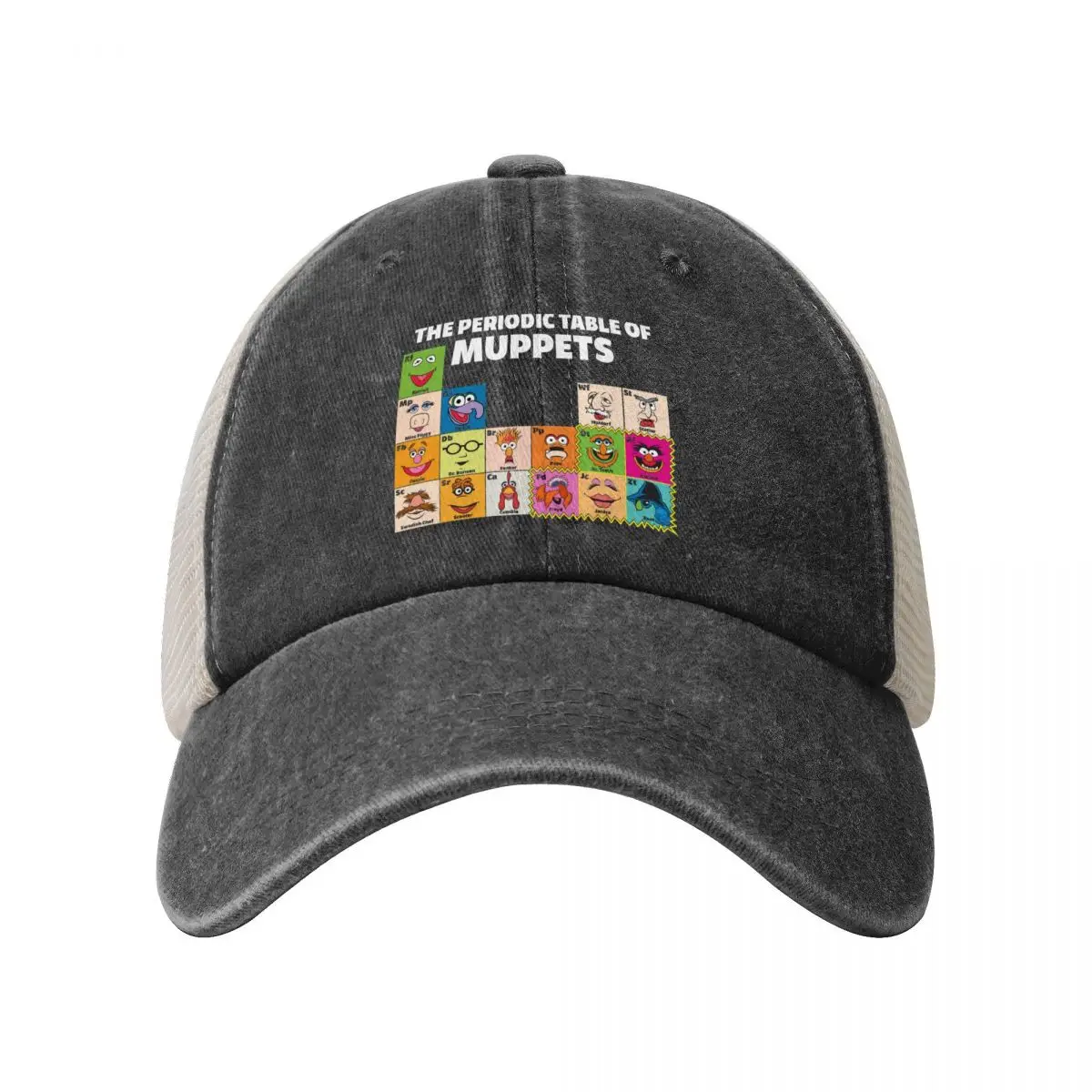 Custom Muppets Periodic Table Trucker Hat for Men Women Adjustable Adult Cotton Anime Cartoon Baseball Cap Hip Hop