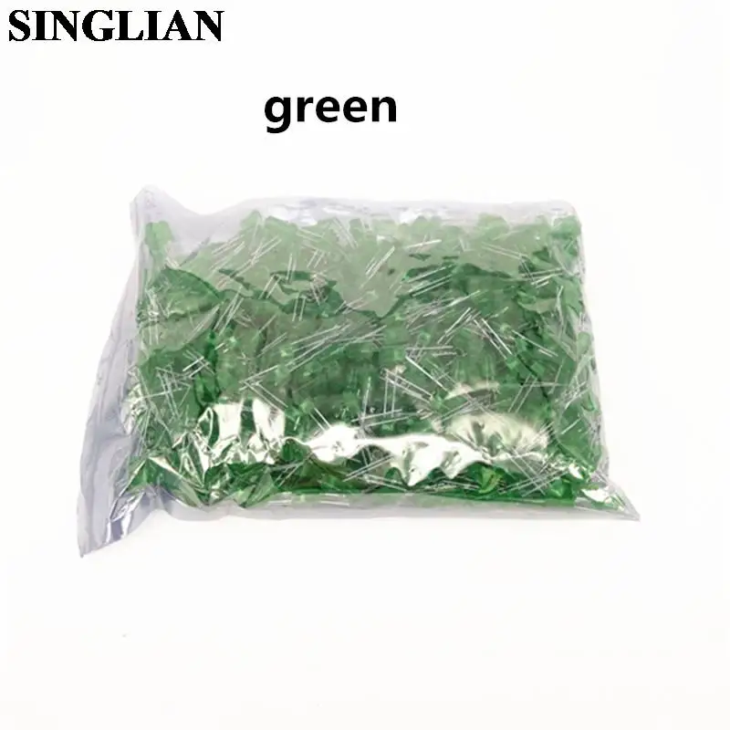 1000pcs/lot 5MM LED Light-emitting Diode Green Lamp Bead Green Light 5MM LED Lamp Diode Light One Package