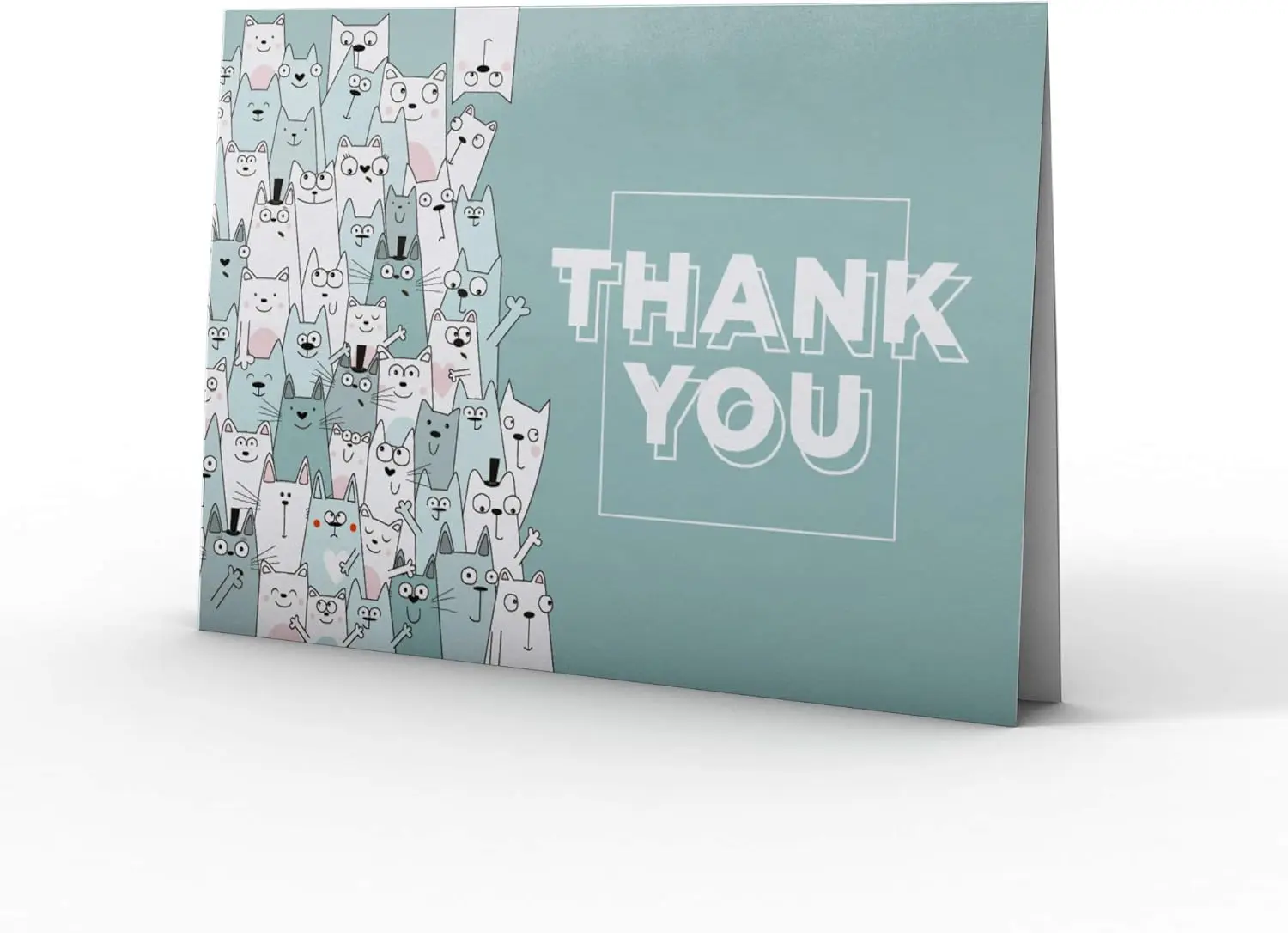 

Thank You Cards (24pcs), Includes Blank Cards & Envelopes with Stickers, 4 x 6", animal design