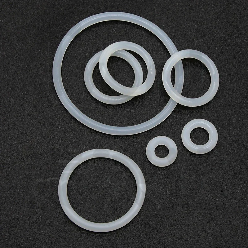 10pcs VMQ O แหวนปะเก็นความหนา 2/3/4 มม.สีขาวเครื่องซักผ้ากันน้ํารอบ O รูปร่างซิลิโคนแหวนเกรดอาหาร