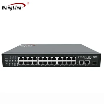 Wanglink-네트워크 PoE 스위치, VLAN 끄기 확장 지원, 2 기가비트 이더넷, 업링크 포트, 400W, 100M, 24 포트