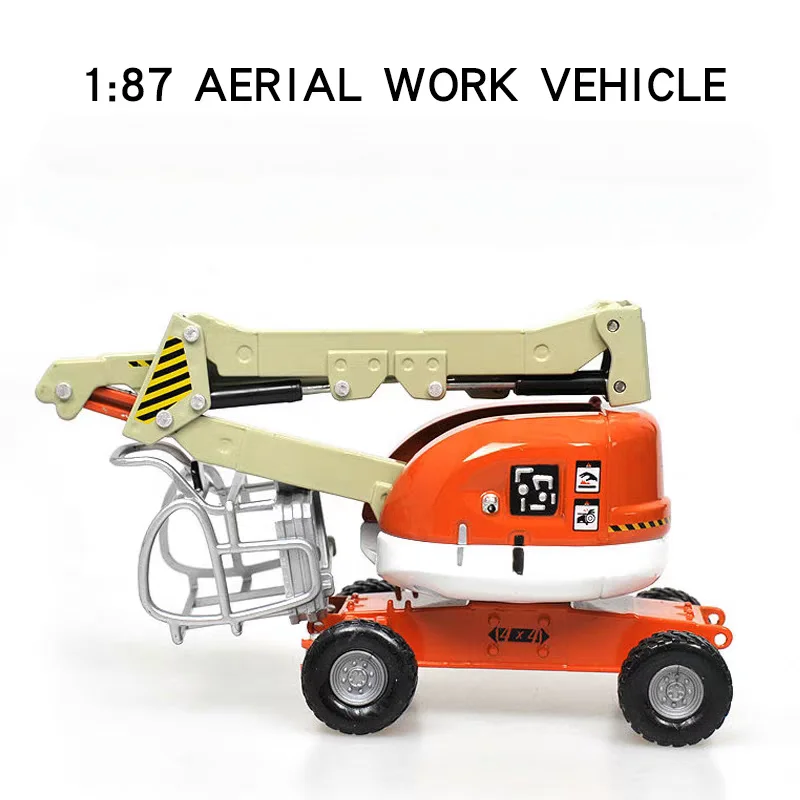 1/87 Simulation Folding Car Model Lifting Telescopic High-altitude Operation Vehicle Alloy Die-casting Engineering Vehicle Toys