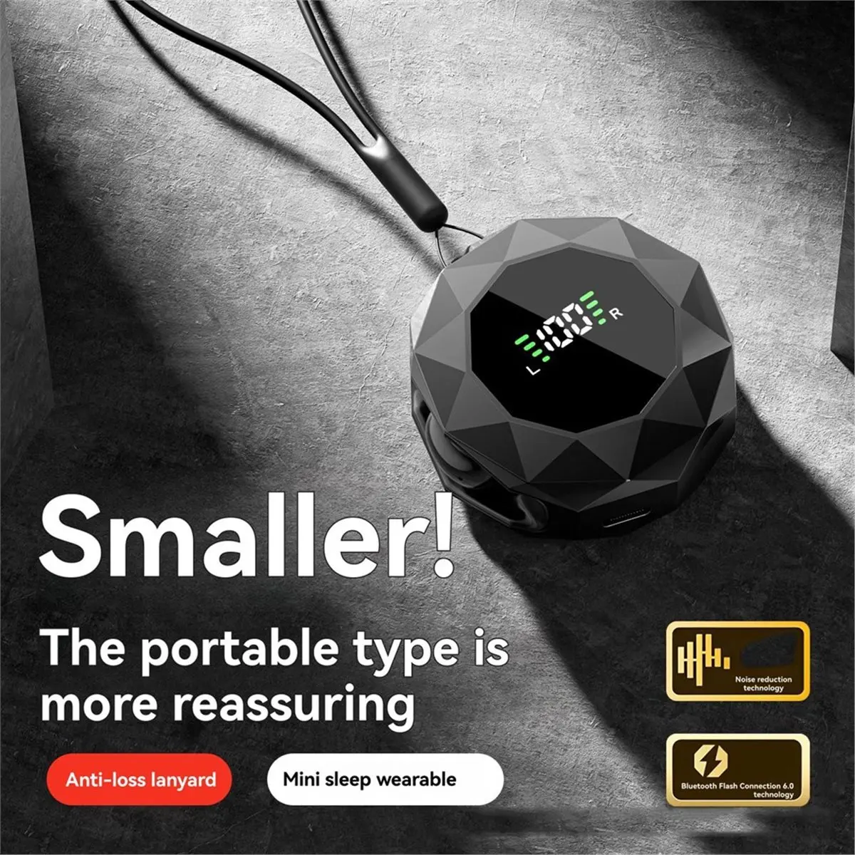 سماعات نوم صغيرة بلوتوث 6.0 سماعات لاسلكية HIFI ستيريو للحد من الضوضاء سماعات أذن أ