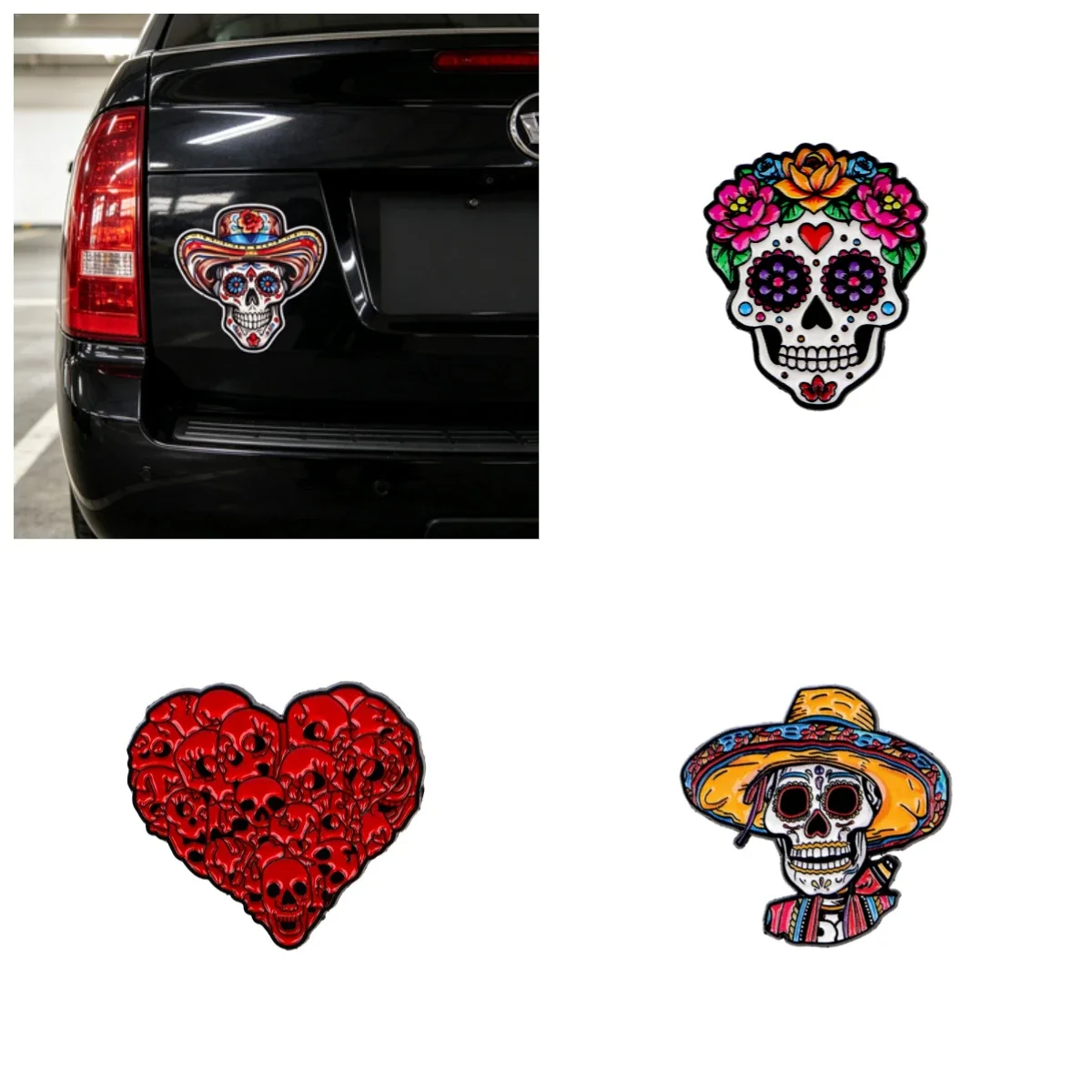 Cool Gothic Skull Punk Rock Halloween Waterproof Vinyl Decals Car Stickers For Motorcycle Laptop Backpack Scratch Cover