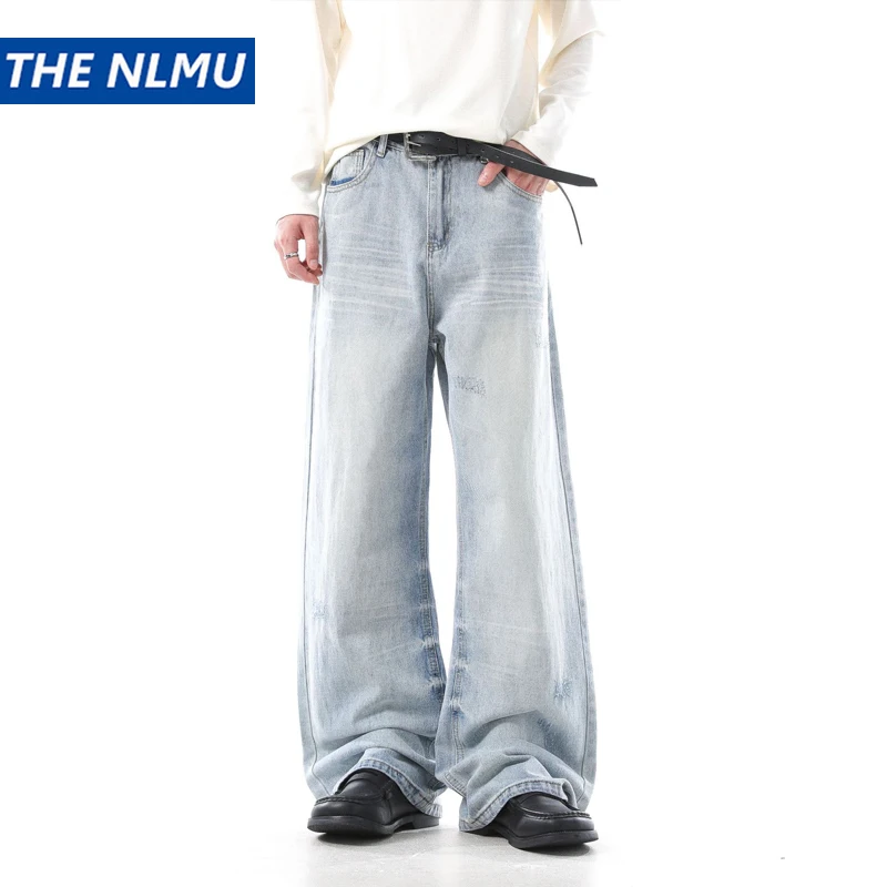 

2025 Vintage Jeans Men's Casual Washed Denim Pants Streetwear Hip Hop Loose Designer Jeans Trousers