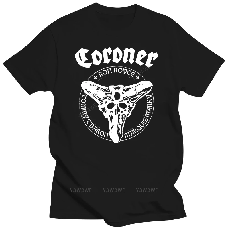 Black t shirt for summer brand tee-shirt CORONER Logo Death Metal Rock Band T-Shirt Men\'s Tee New Fashion Cool Casual T Shirts