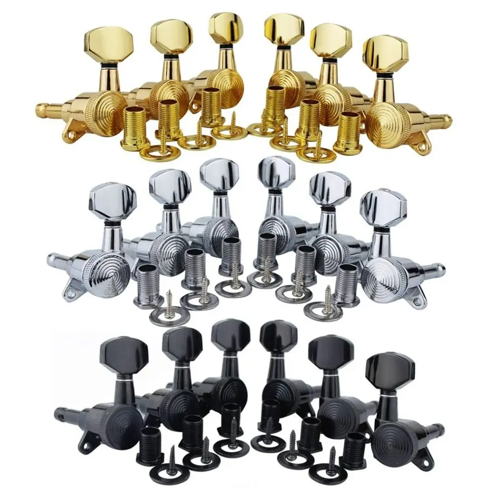 

6PCS/Set Chrome Guitar Locking Tuners Lock String Silver/Gold/Black Electric Guitar Machine Heads Tuners Guitar Tuning Pegs