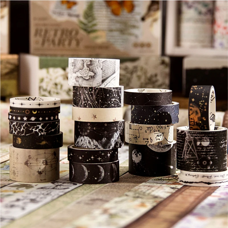 Journal GO 3x200cm 20rolls Vintage Collage Junk Journal Scrapbooking diy Washi Tape Card Planner Decor Masking Tape