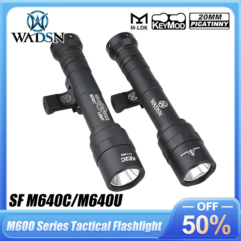 

WADSN Tactical Metal M640C M640U LED Flashlight Surefir Hunting Spotlight Airsoft Gun LED Light 20mm Picatinny M-LOK KeyMod Rail