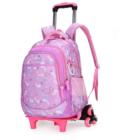Children Rolling Bag For girls Travel trolley Backpack bag for kids Children School Backpack with wheels Kids Wheeled Backpacks