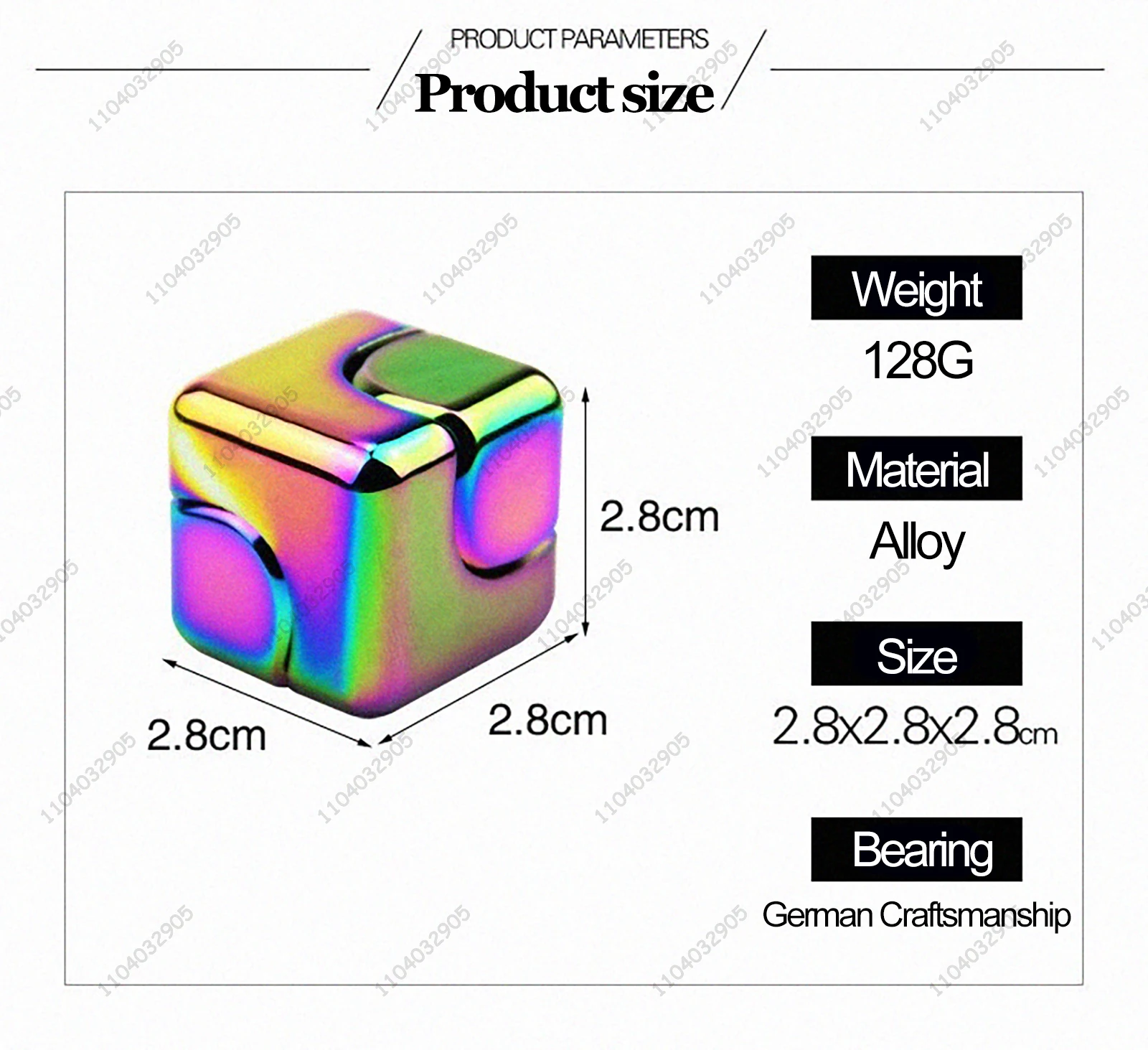 EDC Rotante Cubo Magico Fidget Spinner Arcobaleno Meccanico Alleviare Lo Stress Nero Tech Lega di Metallo Anti- Ansia Gadget Giocattolo