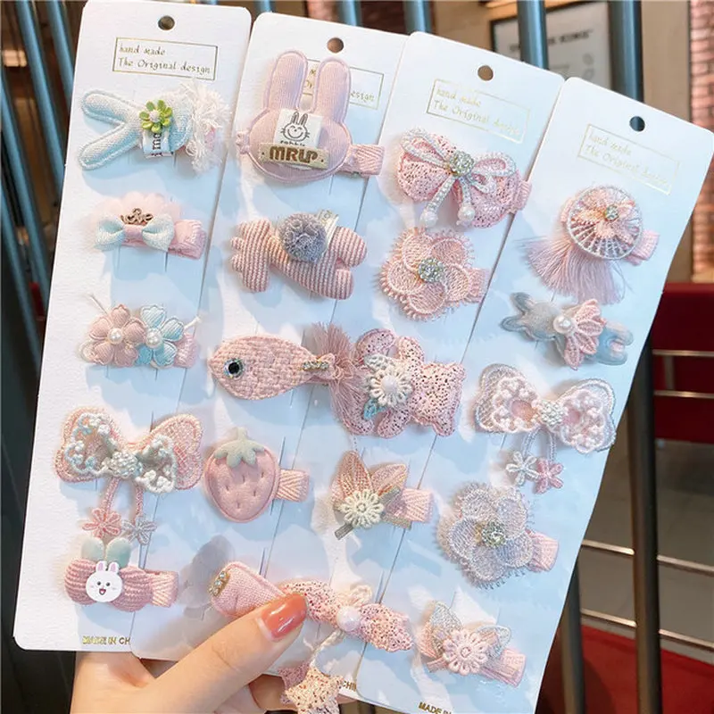 

5 Pcs/set Cute Sweet Cartoon Flower Rabbit Bow Hair Clips Hairpins hairgrips Barrettes Baby Girls Kids Children Hair Accessories