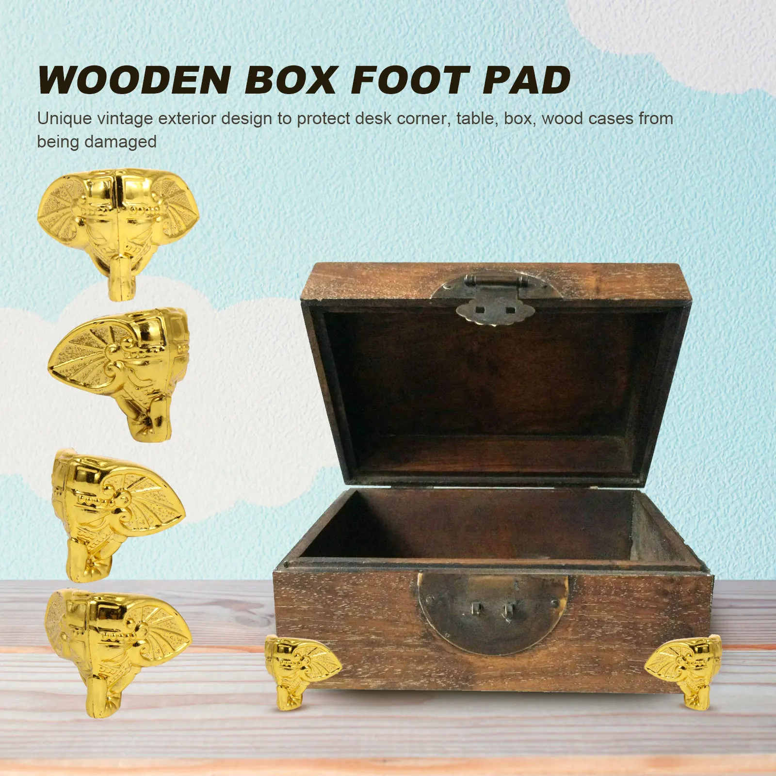 

20Pcs Vintage Decorative Furniture Legs Wooden Jewelry Box Feet Corners Protective Case Accessories Wooden Case Legs