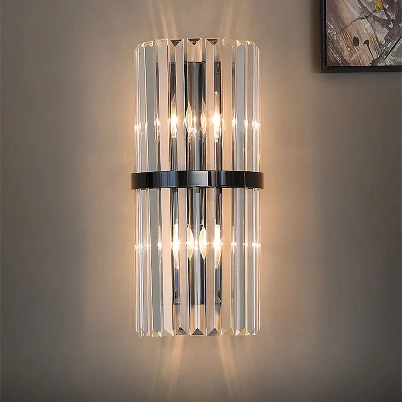 Light Luxury LED Wall Lamp Crystal Wall Light Modern Nordic Sconces Indoor Lighting Home Decor for Living Room Bedroom Bedside