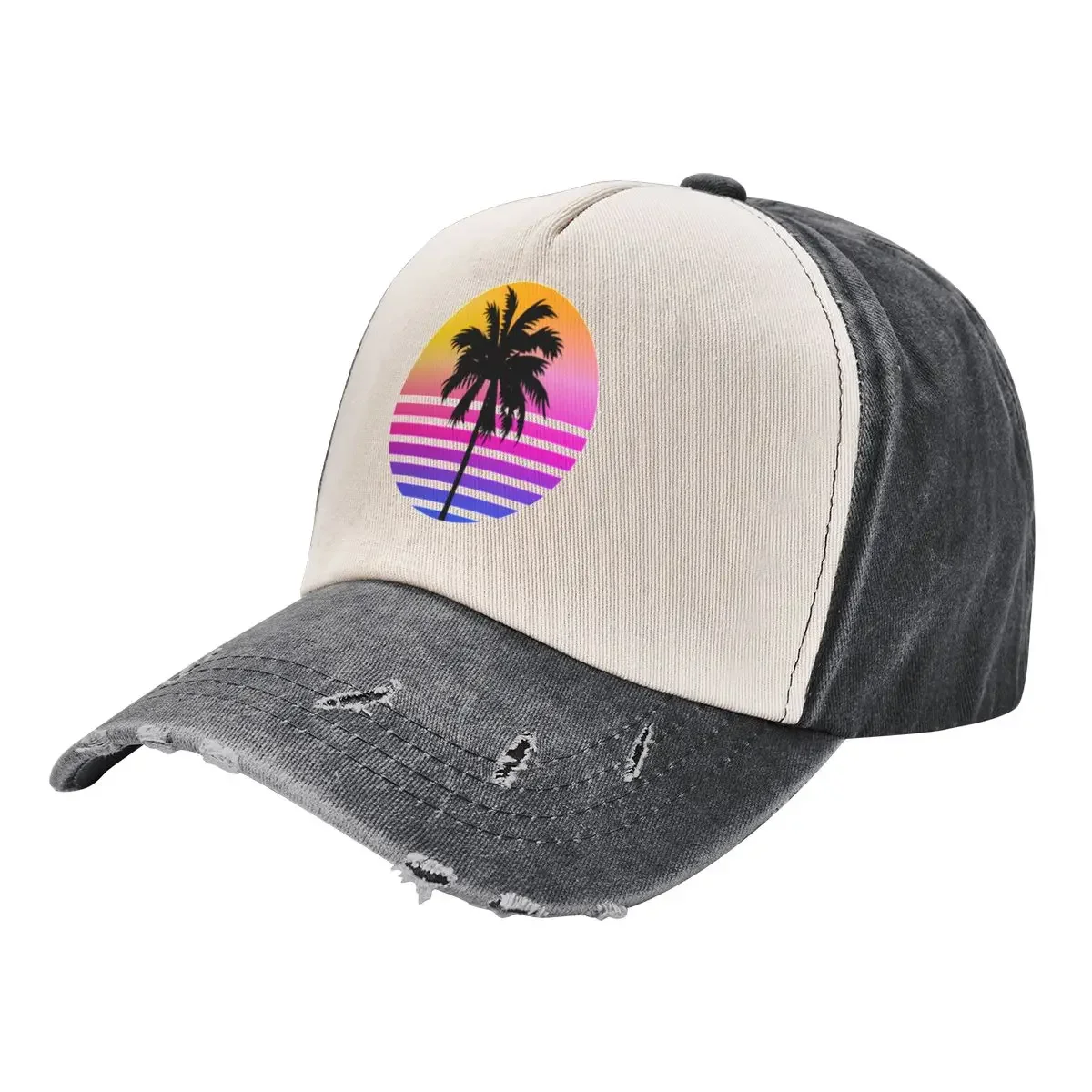 Retro 80s Sunset Palm Tree Aesthetic Baseball Cap foam party Hat fishing hat Hat Luxury Brand Women's Beach Outlet 2025 Men's